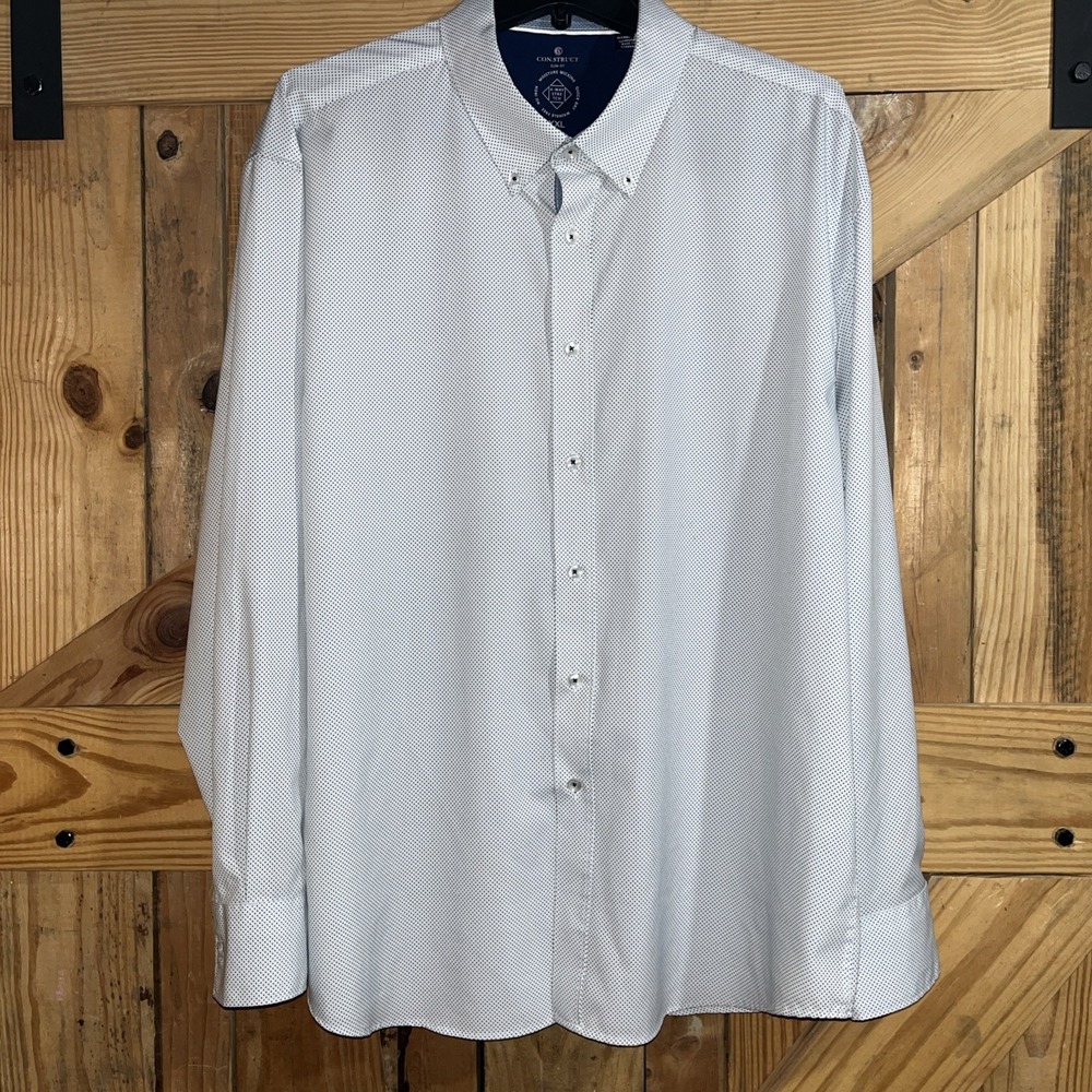 Con.Struct‎ MOSAIC GEO PERFORMANCE DRESS SHIRT 4 Way Stretch Wrinkle Free 2XL